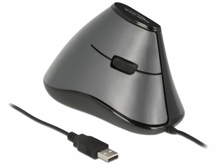 Delock 12527 Ergonomische Maus USB Optisch 4 Tasten