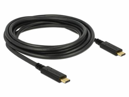 Delock USB-C® Kabel USB 2.0 USB-C® Stecker, USB-C® Stecker 3.00 m Schwarz 83325