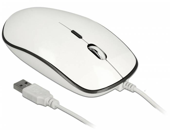 Delock 12532 Maus USB Optisch Weiß 4 Tasten 3200 dpi