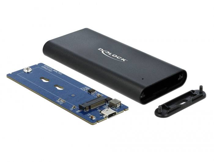 Delock 42614 Externes Gehäuse für M.2 PCIe NVMe SSD USB-C®, M.2 M.2 PCIe NVMe 2260, 2280, 2242 42614