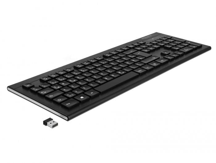 Delock 12671 Kabellos Tastatur Deutsch, QWERTZ Schwarz USB-Anschluss