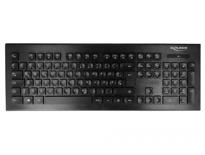 Delock 12671 Kabellos Tastatur Deutsch, QWERTZ Schwarz USB-Anschluss