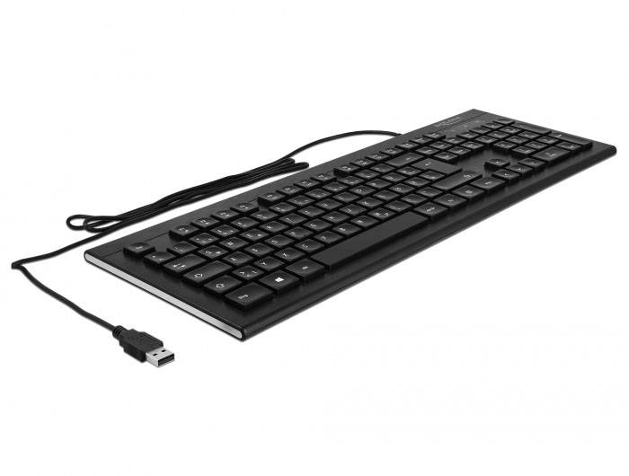 Delock 12672 Tastatur Deutsch, QWERTZ Schwarz