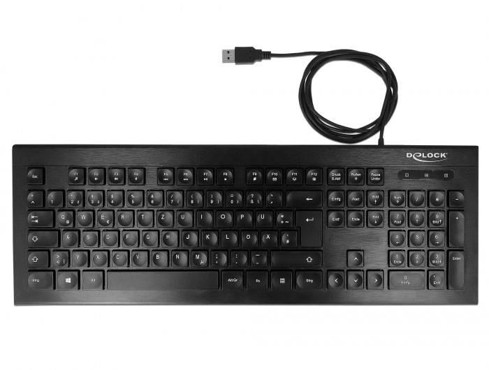 Delock 12672 Tastatur Deutsch, QWERTZ Schwarz