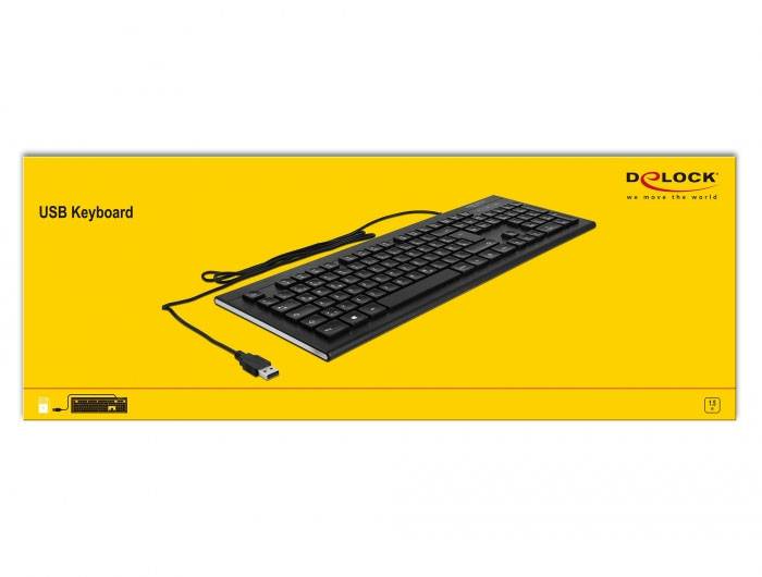 Delock 12672 Tastatur Deutsch, QWERTZ Schwarz