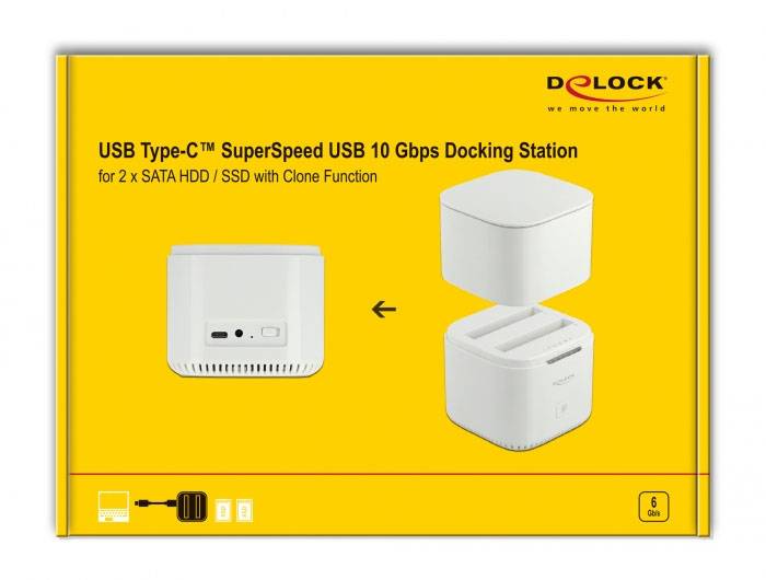 Delock 63084 USB-C®, SATA 6 Gb/s, DC-Buchse 3.5mm Festplatten-Dockingstation