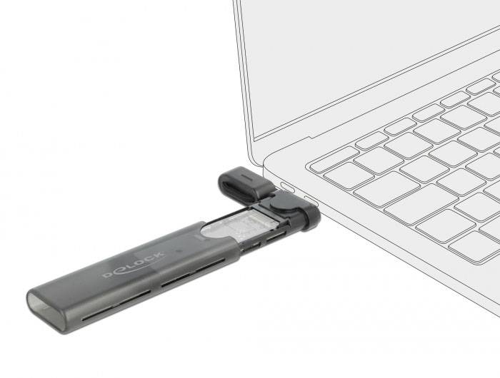 Delock 42635 Externes Gehäuse für M.2 PCIe NVMe SSD USB-C®, M.2 10 GBit/s 2260, 2230, 2242, 2280 42635