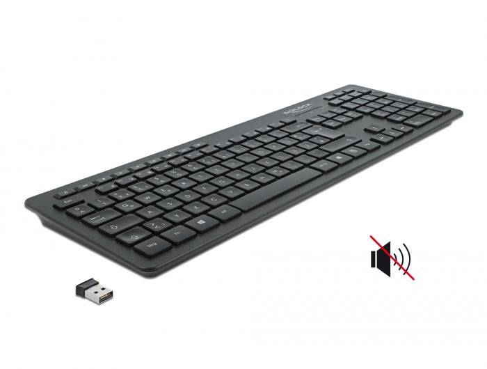 Delock 12004 Kabellos Tastatur Deutsch, QWERTZ Schwarz USB-Anschluss