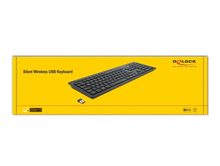 Delock 12004 Kabellos Tastatur Deutsch, QWERTZ Schwarz USB-Anschluss
