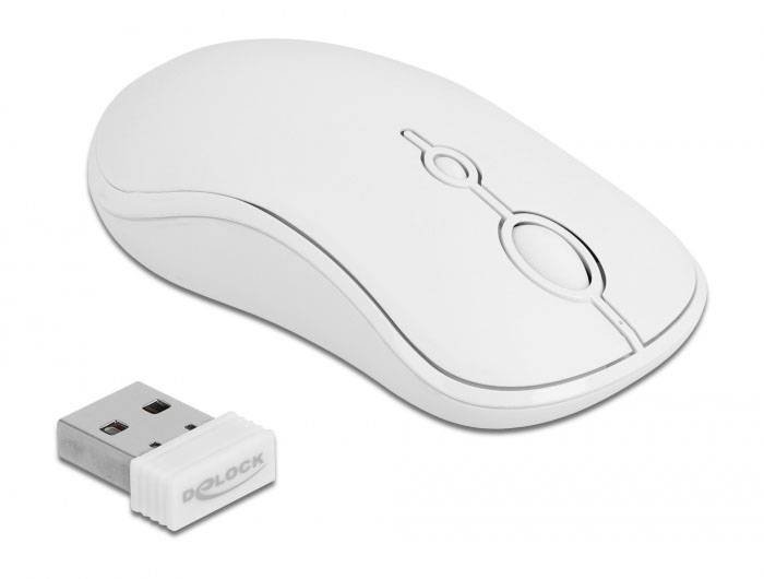Delock 12703 Kabellos Maus, Tastatur Integriertes Scrollrad, Maustasten, mit numerischer Tastatur, Wiederaufladbar Deutsch
