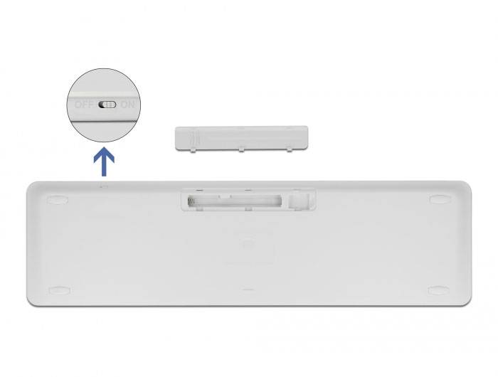Delock 12703 Kabellos Maus, Tastatur Integriertes Scrollrad, Maustasten, mit numerischer Tastatur, Wiederaufladbar Deutsch
