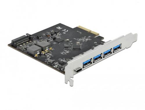 DeLOCK PCI Express x4 Card to 1 x USB Type-C + 4 x USB Type-A - SuperS