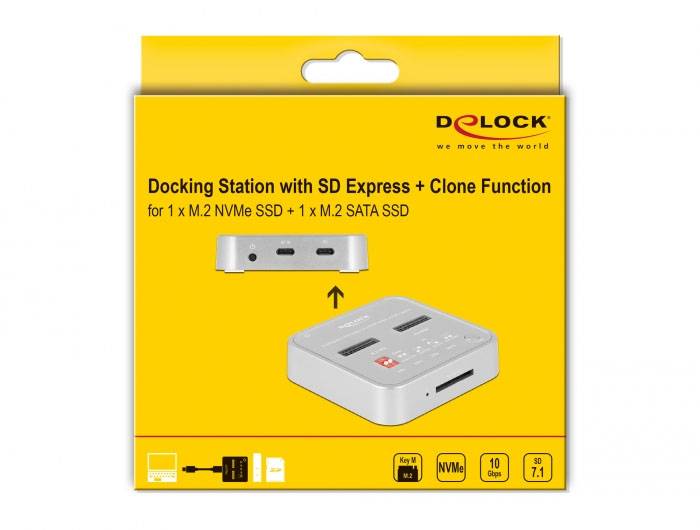 Delock 64138 USB-C®, ExpressCard Festplatten-Dockingstation mit USB Hub