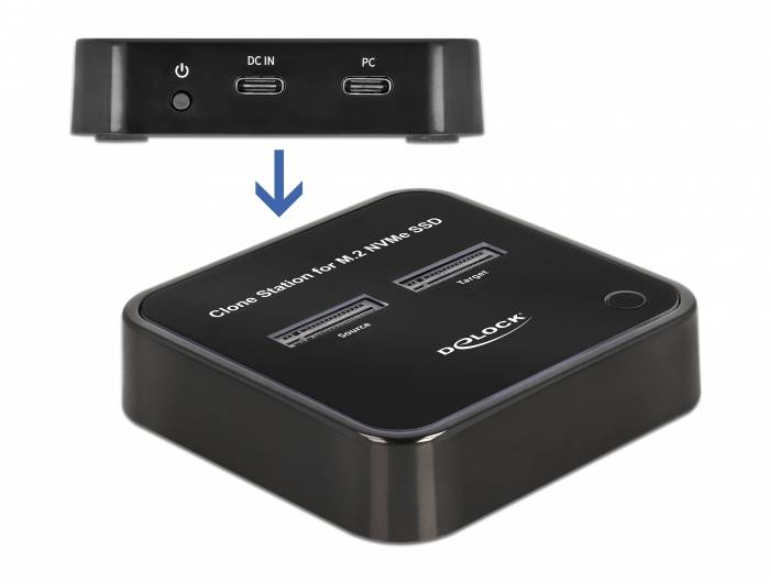 Delock 64177 USB-C® Festplatten-Dockingstation mit Clone-Funktion