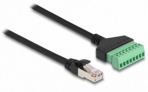 Delock 65975 RJ45 Patchkabel CAT 6 U/UTP 0.30 m Schwarz, Grün 1 St.