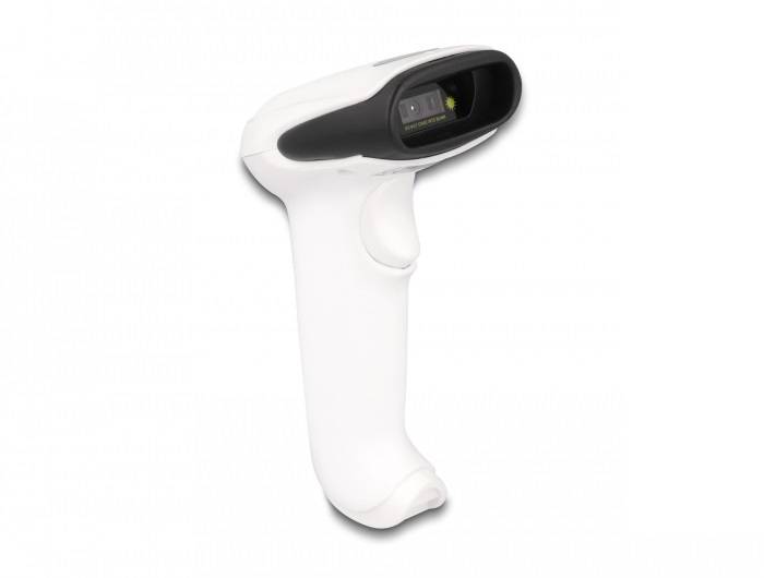 Delock 90587 2D Barcode-Scanner Bluetooth®, Kabelgebunden 2D, 1D LED Weiß Hand-Scanner