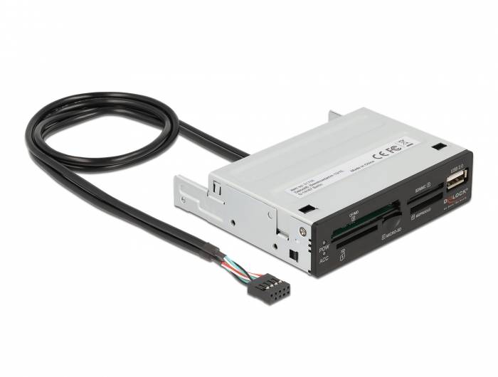 Delock 91708 Einbau-Speicherkartenleser Schwarz, Grau