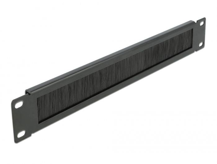 Delock 66288 19 Zoll Netzwerkschrank-Bürstenleiste 1 HE Schwarz