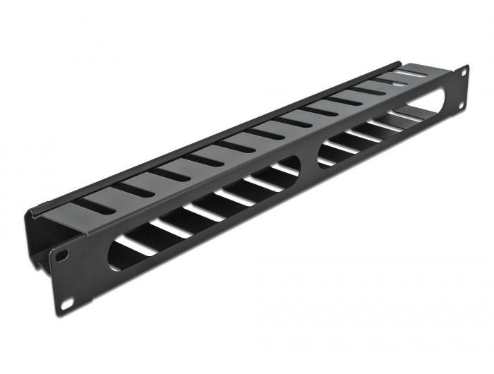 Delock 66550 19 Zoll Netzwerkschrank-Kabelführung 1 HE Schwarz