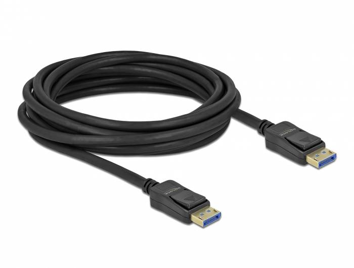 Schwarzes USB-Kabel mit blauen USB 3.0-Anschlüssen an beiden Enden, aufgerollt, auf weißem Hintergrund.