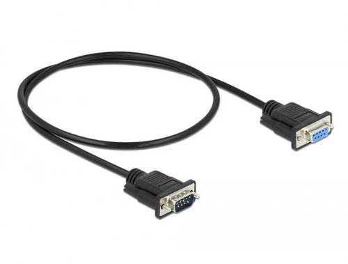 Delock Seriell Anschlusskabel [1x RS232-Stecker - 1x RS232-Buchse] 0.5 m Schwarz