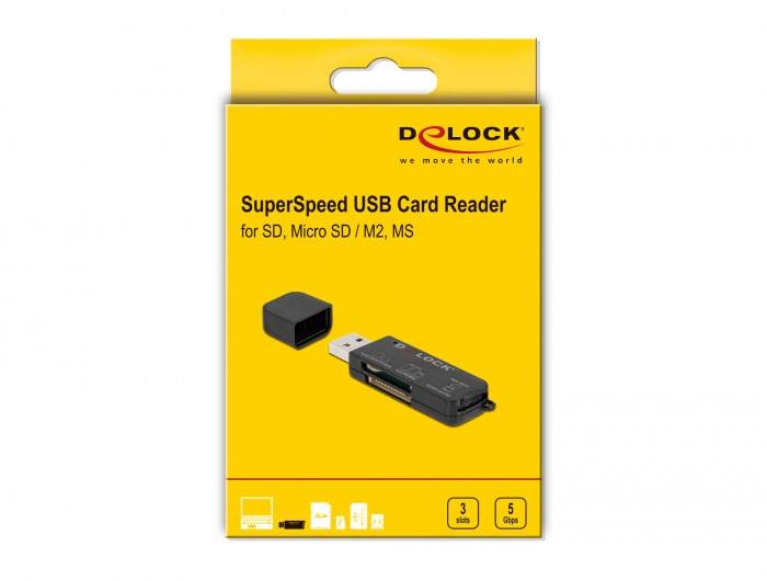 Delock 91757 Externer Speicherkartenleser USB-A Schwarz