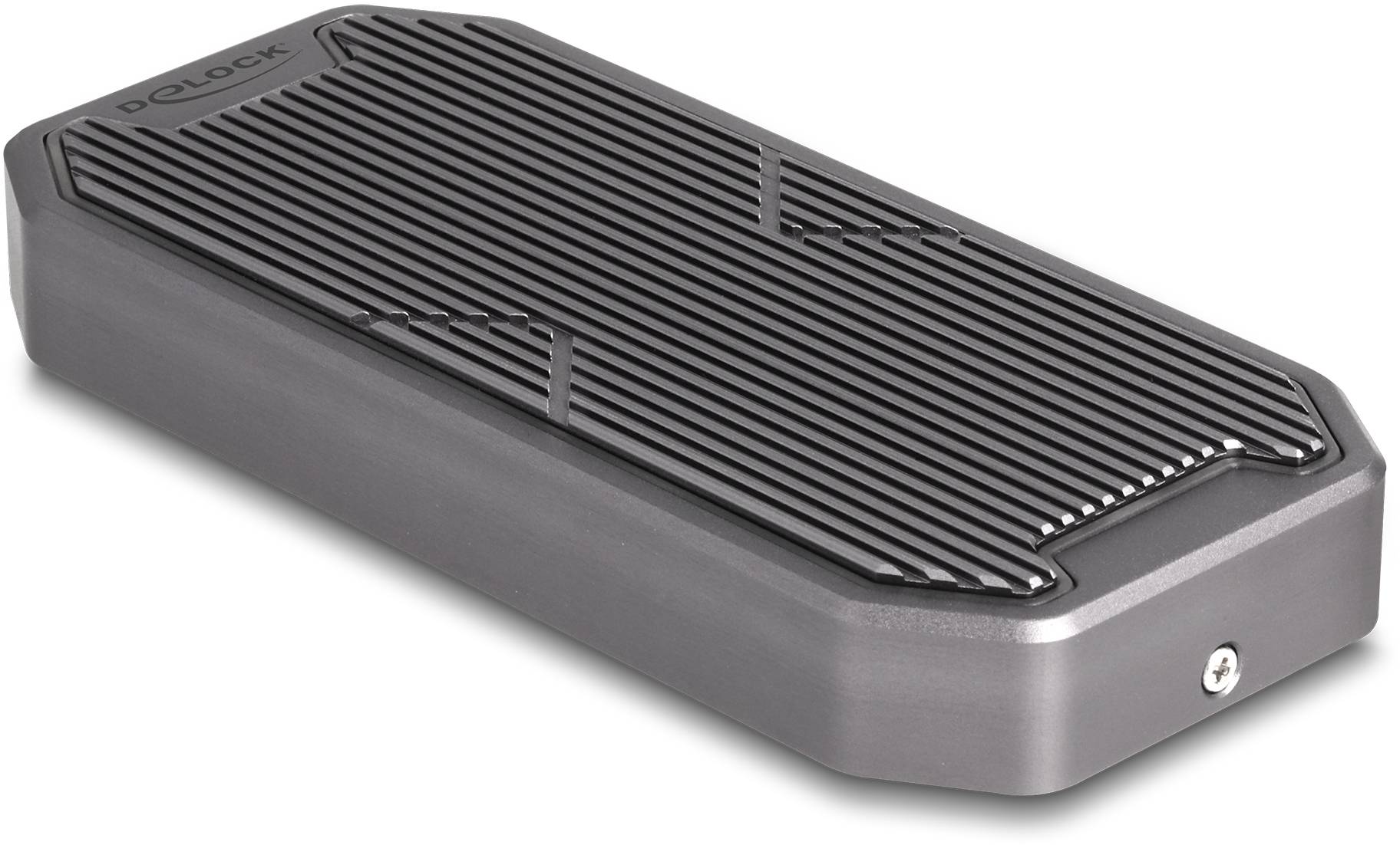 Delock 42015 Externes Gehäuse für M.2 PCIe NVMe SSD USB-C®, DC-Buchse 3.5 mm, M.2 20 GBit/s M.2 PCIe NVMe 2280, 2260, 2242 42015