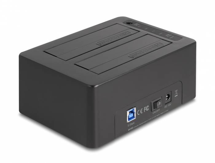 Delock 64183 SATA 6 Gb/s, SD, DC-Buchse 3.5 mm, USB-B, USB-A Festplatten-Dockingstation mit Kartenleser