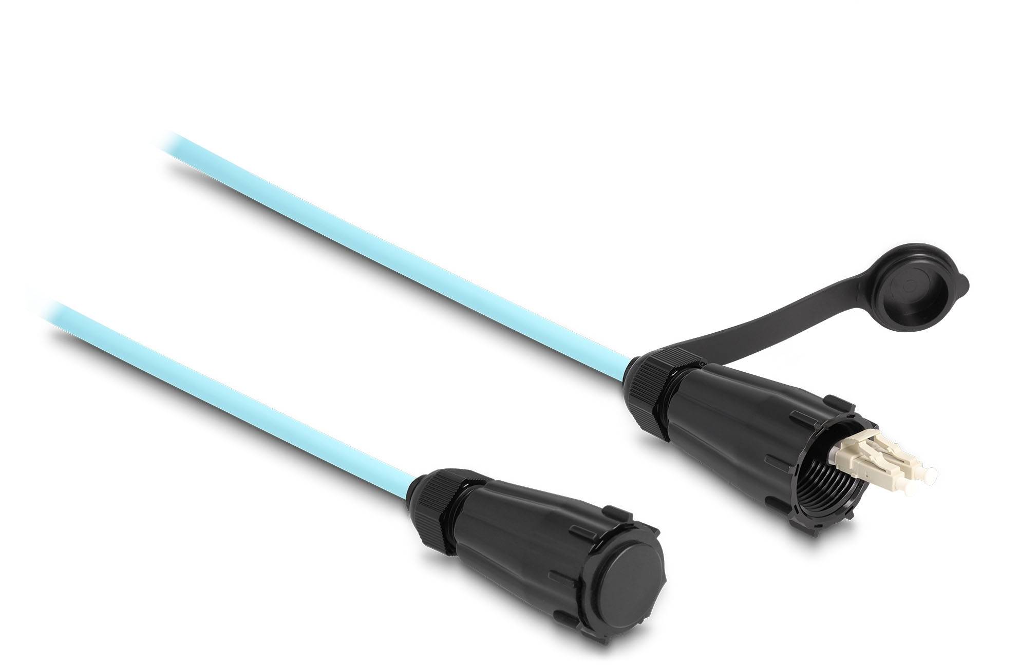 Delock 87889 Glasfaser LWL Anschlusskabel 2m Aquablau [1x LC-Stecker - 1x LC-Stecker] 50/125 µ Multimode OM3