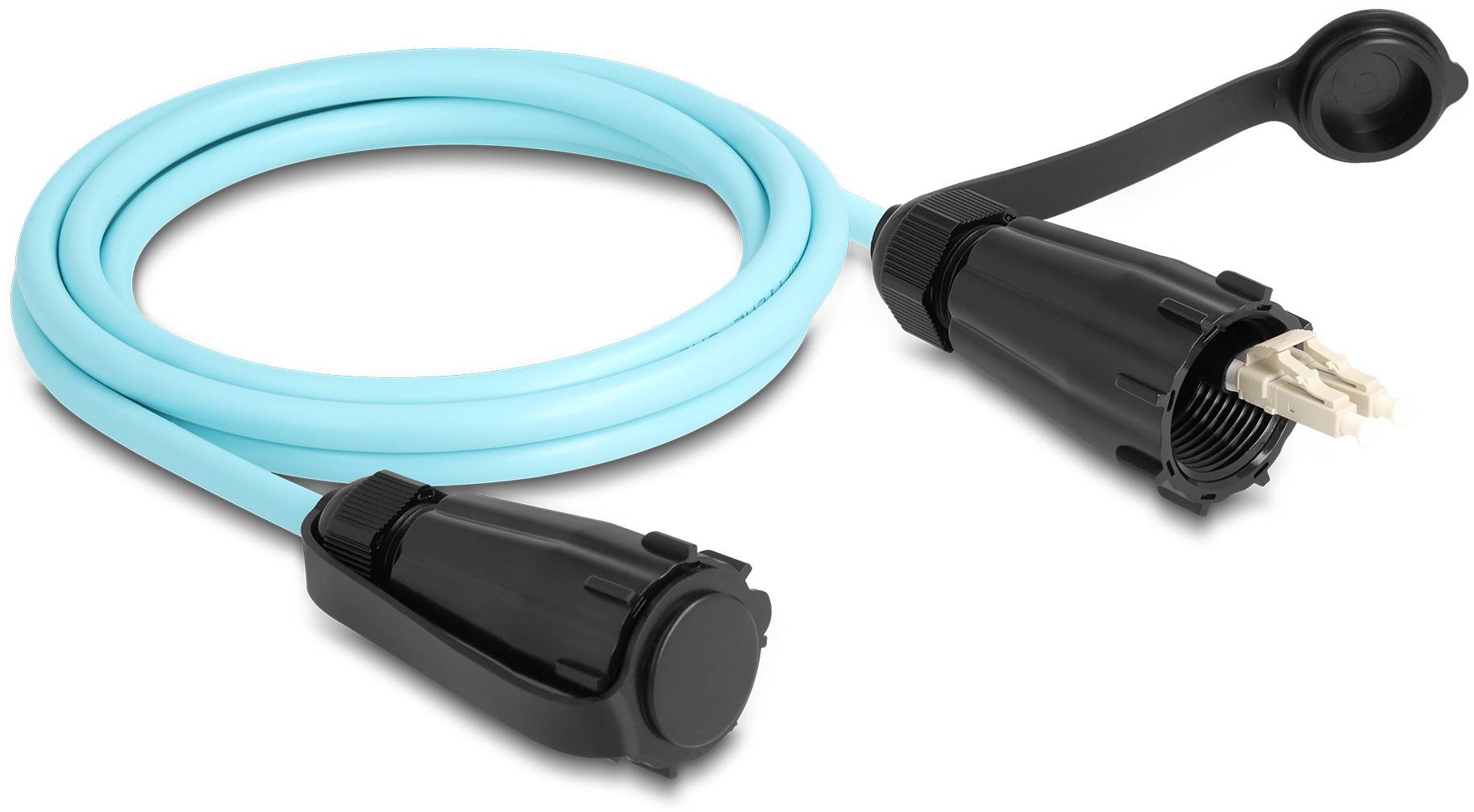 Delock 87889 Glasfaser LWL Anschlusskabel 2m Aquablau [1x LC-Stecker - 1x LC-Stecker] 50/125 µ Multimode OM3