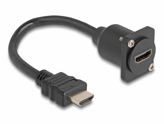 Delock HDMI Anschlusskabel HDMI-A Stecker, HDMI-A Buchse 0.2m Schwarz 87966 4K UHD HDMI-Kabel