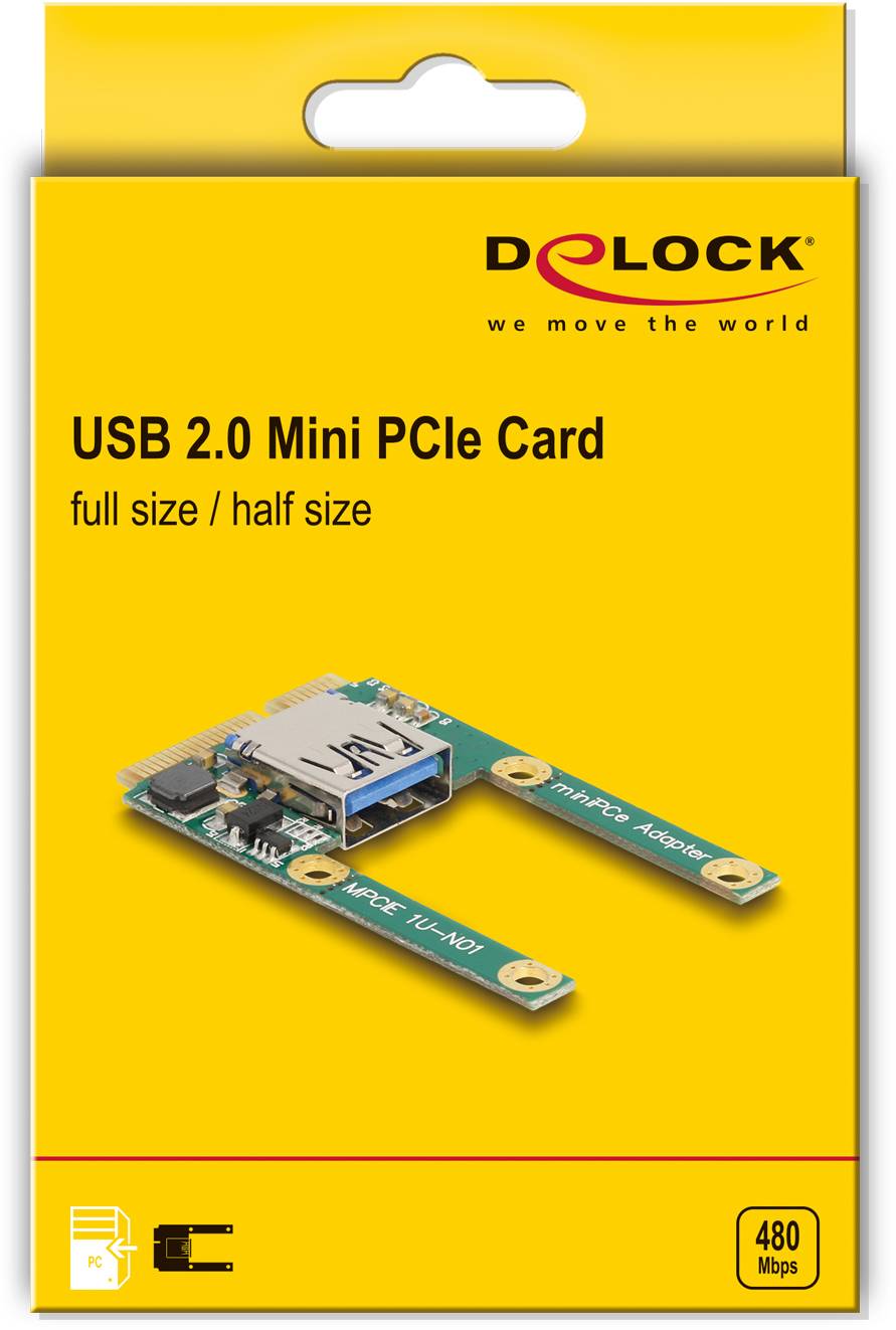 Delock 80039 PCI-Express Karte USB-A (USB 2.0) Mini-PCI-Express