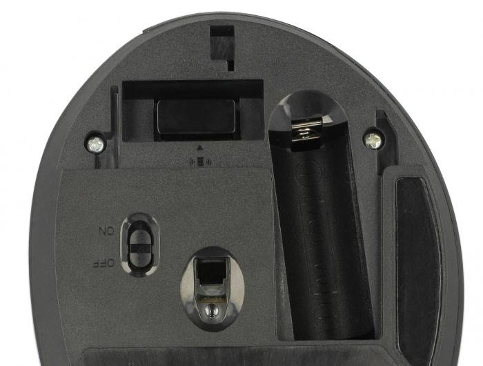Delock 12599 Ergonomische Maus USB Schwarz 4 Tasten 1600 dpi