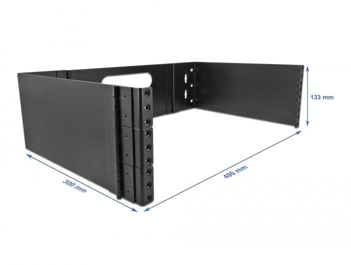 Delock 43377 19 Zoll Wandhalterung 3 HE Schwarz