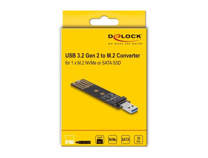 Delock 64197 Schnittstellen-Konverter [1x M2, SATA - 1x USB 3.2 Gen 2]