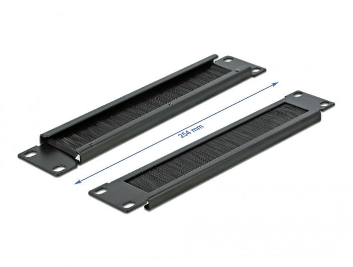 Delock 66287 10 Zoll Netzwerkschrank-Bürstenleiste Schwarz