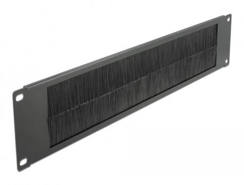 Delock 66482 19 Zoll Netzwerkschrank-Bürstenleiste 2 HE Schwarz