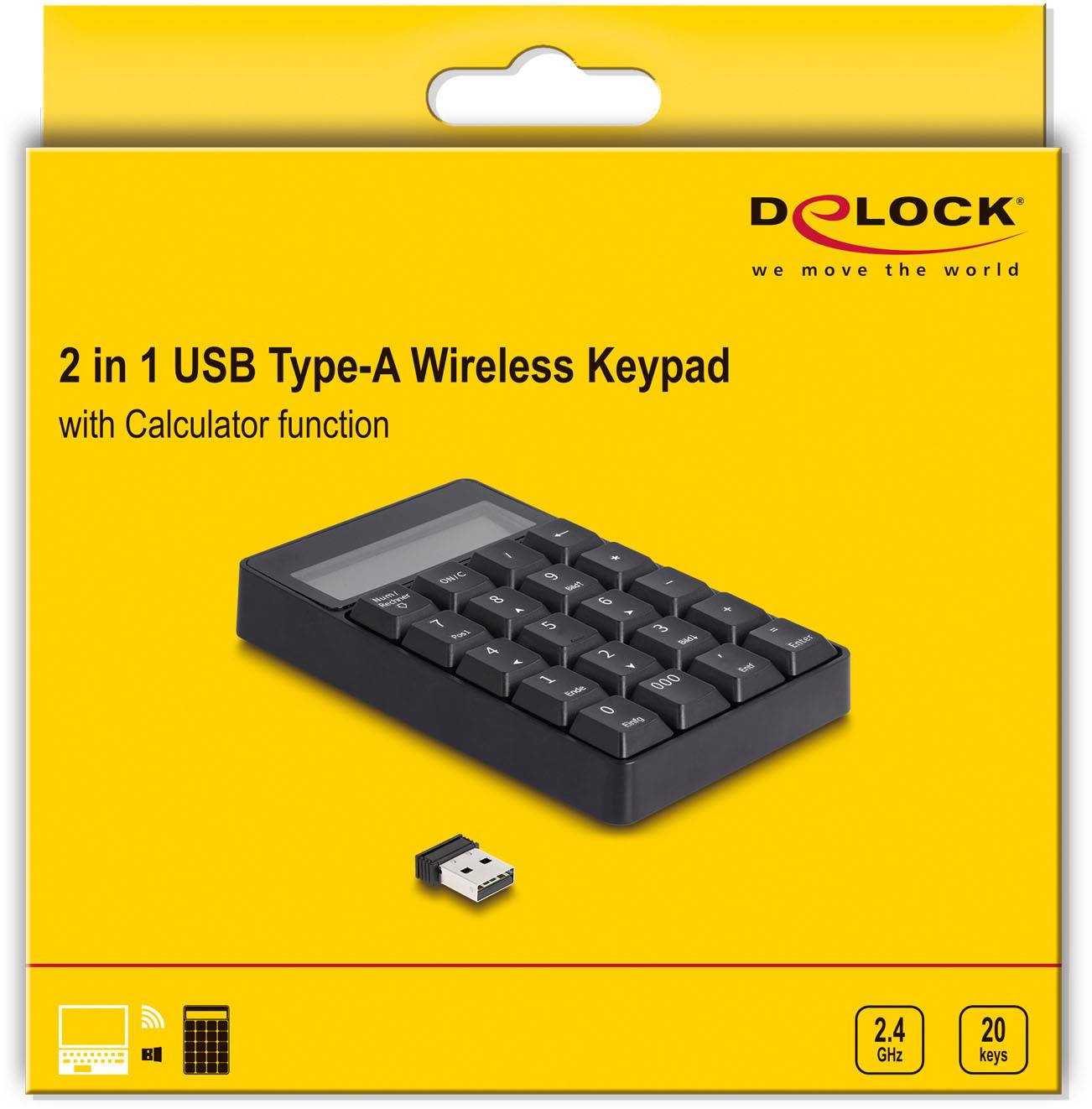 Delock 12113 Bluetooth® Nummernblock 19" Anwendungen Schwarz