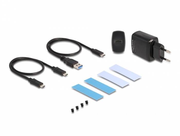 Delock 42022 Externes Gehäuse für M.2 PCIe NVMe SSD USB-C®, M.2 20 GBit/s M.2 PCIe NVMe 2260, 2280, 2242, 2230 42022