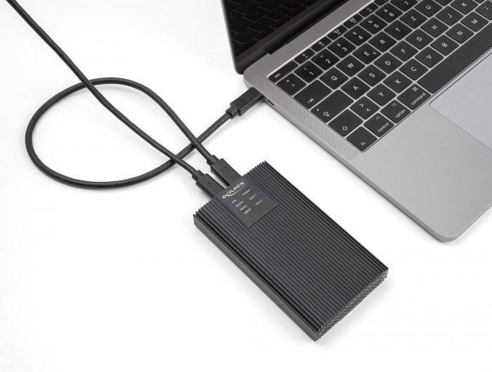Delock 42022 Externes Gehäuse für M.2 PCIe NVMe SSD USB-C®, M.2 20 GBit/s M.2 PCIe NVMe 2260, 2280, 2242, 2230 42022