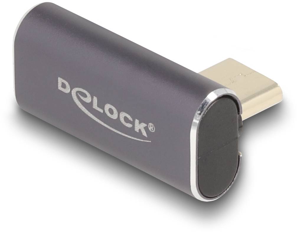 Ein USB-C-Adapter von Delock in dunklem Gehäuse.