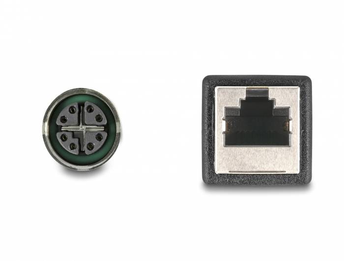 Delock 60070 RJ45 / M12 Netzwerk Adapter S/FTP 0.50m Türkis 1St.