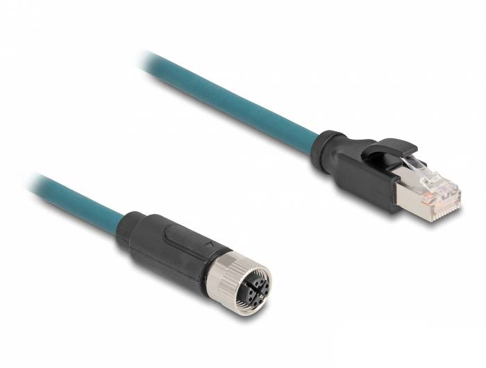 Industriekabel mit RJ45- und Rundstecker. Geeignet für industrielle Ethernet-Verbindungen, unterstützt zuverlässige Netzwerkkommunikation.