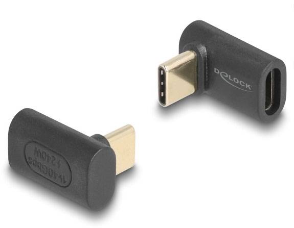 Ein USB-C-Abwinkeladapter, der den Winkel des Anschlusses um 90 Grad verändert. Geeignet für Platzersparnis bei Geräteanschlüssen.