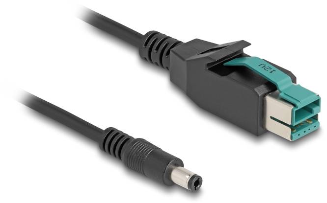Y-Kabel mit speziellem Stecker und DC-Stecker zum Verbinden von Hardware-Komponenten.
