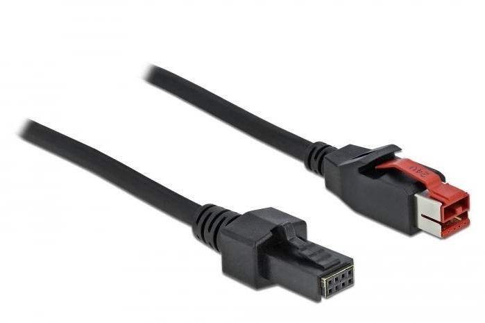 SATA-3-Kabel mit schwarzer, gerader Buchse und abgewinkeltem Stecker. Geeignet für Hochgeschwindigkeit-Datenübertragung zwischen Geräten.