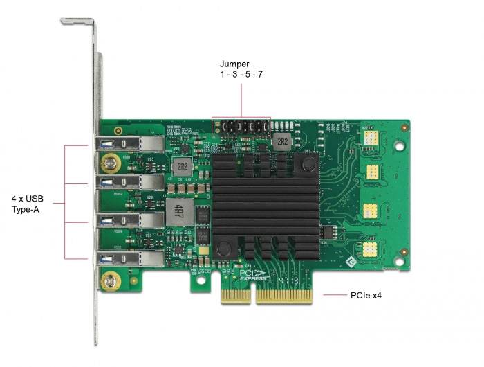 Delock 89048 PCI-Express Karte USB-A (USB 3.2 Gen 1) PCIe