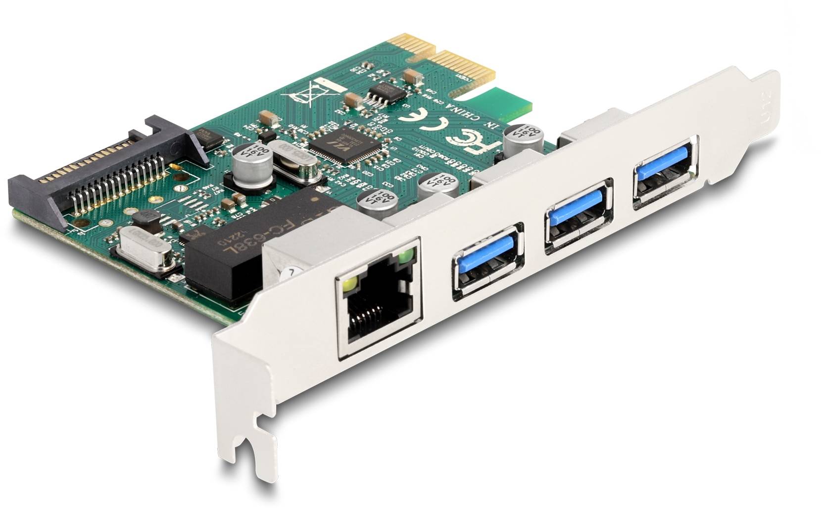 Delock 90105 PCI-Express Karte RJ45, USB-A (USB 3.2 Gen 1) PCIe
