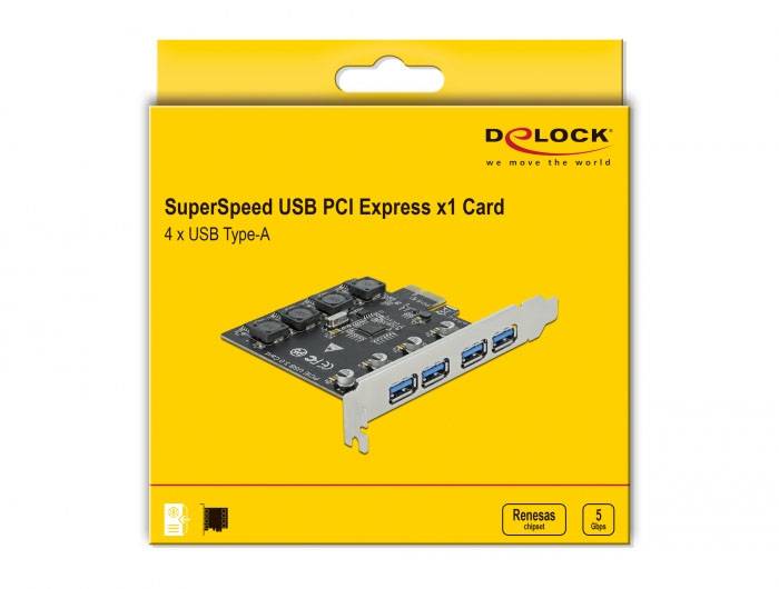 Delock 90509 PCI-Express Karte USB-A (USB 3.2 Gen 1) PCIe
