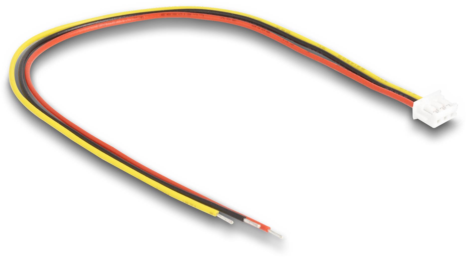 Delock Seriell Anschlusskabel [1x Stecker - 1x offene Kabelenden] 0.1m Schwarz, Rot, Gelb